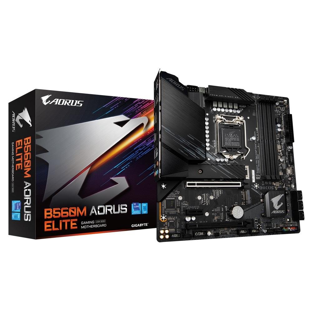 Gigabyte B560m Aorus Elite LGA1200 動作確認済 Placa Mãe Gigabyte B560M Aorus Elite, LGA 1200, Micro ATX, DDR4