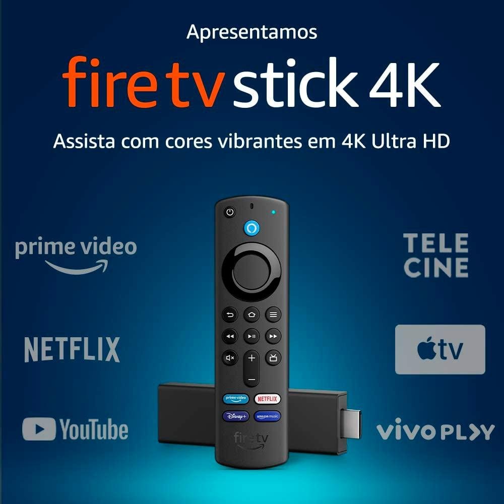 Fire TV Stick 4K, com Controle Remoto por Voz com Alexa, Dolby Vision - B0872Y93TY Fire TV Stick 4K, com Controle Remoto por Voz com Alexa, Dolby Vision - B0872Y93TY