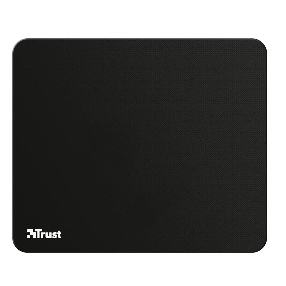 Mousepad Trust Médio (250x210mm), Superfície Otimizada, Antiderrapante, Preto - 24193