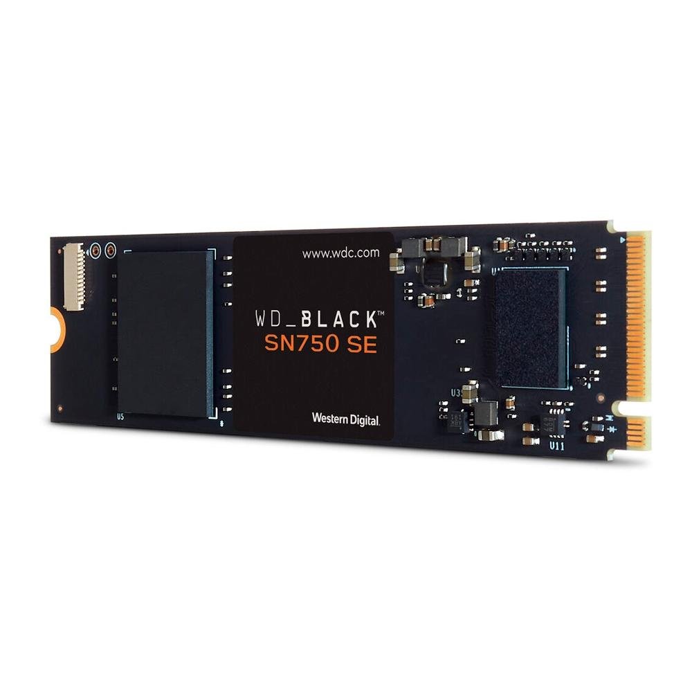SSD WD Black SN750 SE, 500GB, M.2, NVMe, PCIe Gen4, Leitura: 3600MB/s e Gravação: 2000MB/s, Preto - WDS500G1B0E SSD WD Black SN750 SE, 500GB, M.2, NVMe, PCIe Gen4, Leitura: 3600MB/s e Gravação: 2000MB/s, Preto - WDS500G1B0E