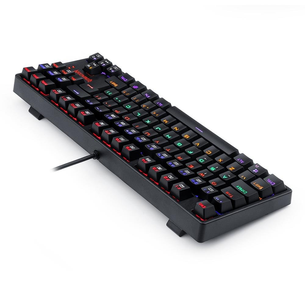 Teclado Mecânico Gamer Redragon Daksa TKL, LED Rainbow, Switch Outemu Brown, Anti-Ghosting, ABNT2, Preto - K576R-1 (PT- BROWN)