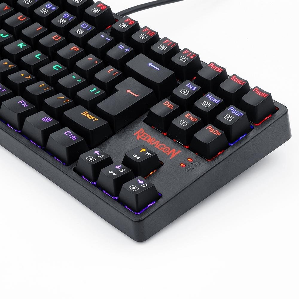 Teclado Mecânico Gamer Redragon Daksa TKL, LED Rainbow, Switch Outemu Brown, Anti-Ghosting, ABNT2, Preto - K576R-1 (PT- BROWN)