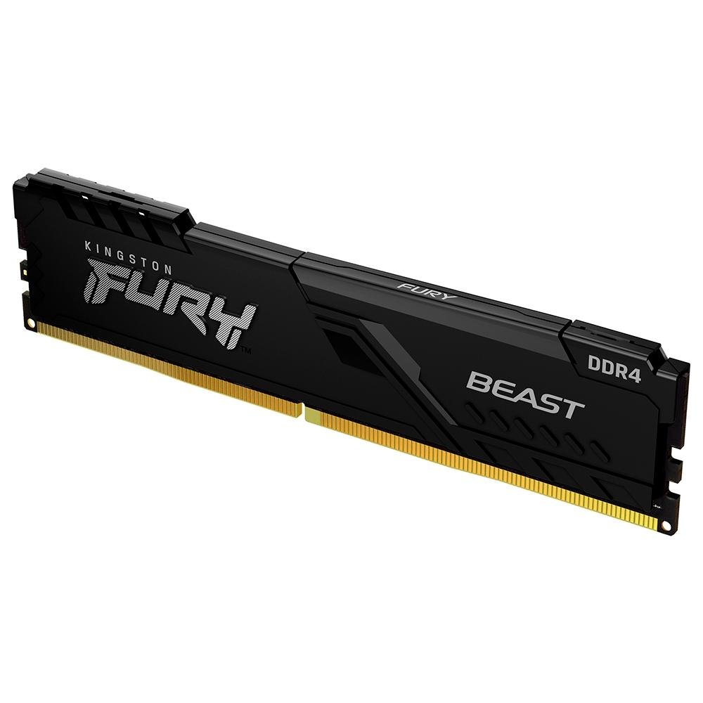 Memória RAM Kingston Fury Beast, 8GB, 3000MHz, DDR4, CL15, Preto - KF430C15BB/8