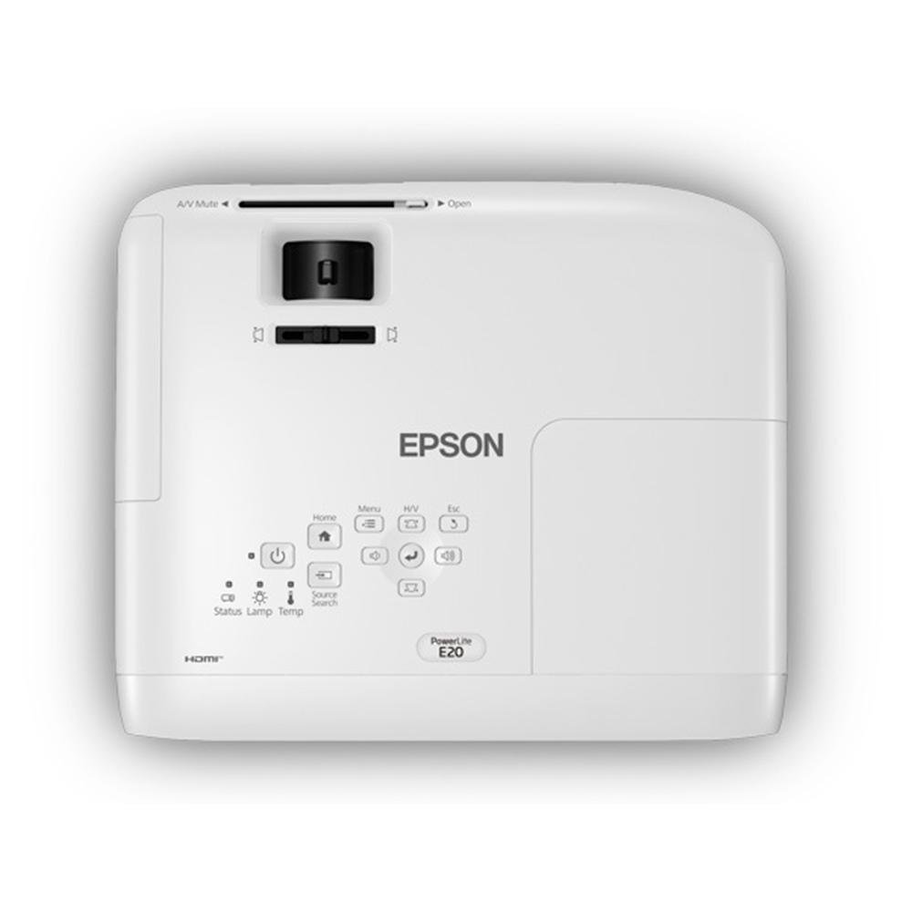 Projetor Epson Powerlite E20 3LCD, XGA, 3.400 Lumens, Conexão HDMI, Bivolt - V11H981020