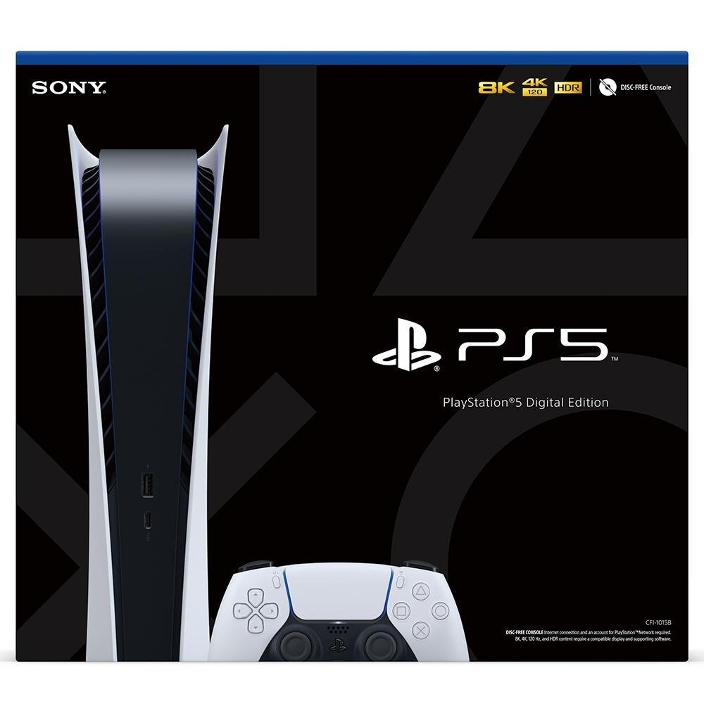 Console Playstation 5 Sony, SSD 825GB, Controle sem fio DualSense, Edição Digital, Branco - 1214B