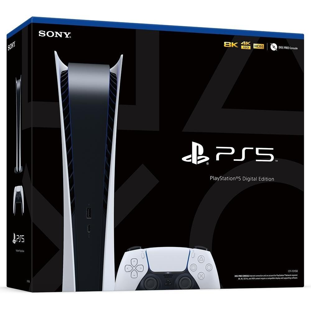 Console Playstation 5 Sony, SSD 825GB, Controle sem fio DualSense, Edição Digital, Branco - 1214B