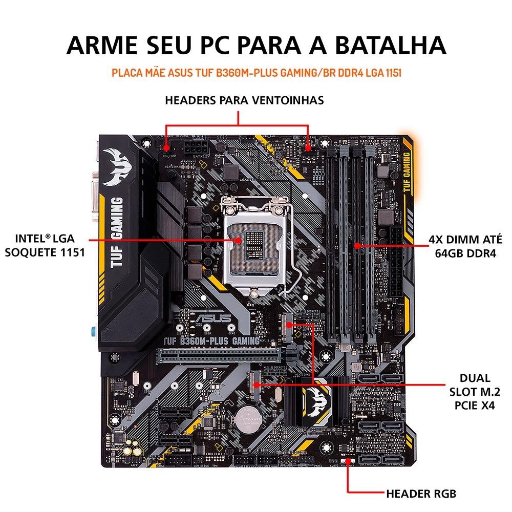 PC Gamer OnPress Powered By Asus i5 9600KF, RGB, GTX 1650 4GB, 16GB DDR4, SSD 480GB, Linux, Preto - ONG96KFT16516S48 PC Gamer OnPress Powered By Asus i5 9600KF, RGB, GTX 1650 4GB, 16GB DDR4, SSD 480GB, Linux, Preto - ONG96KFT16516S48