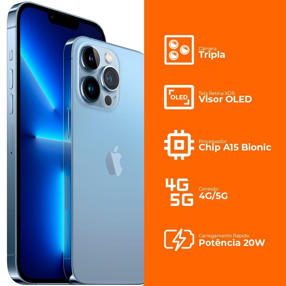 iPhone 13 Pro, 128GB, Azul Sierra, 5G | KaBuM!