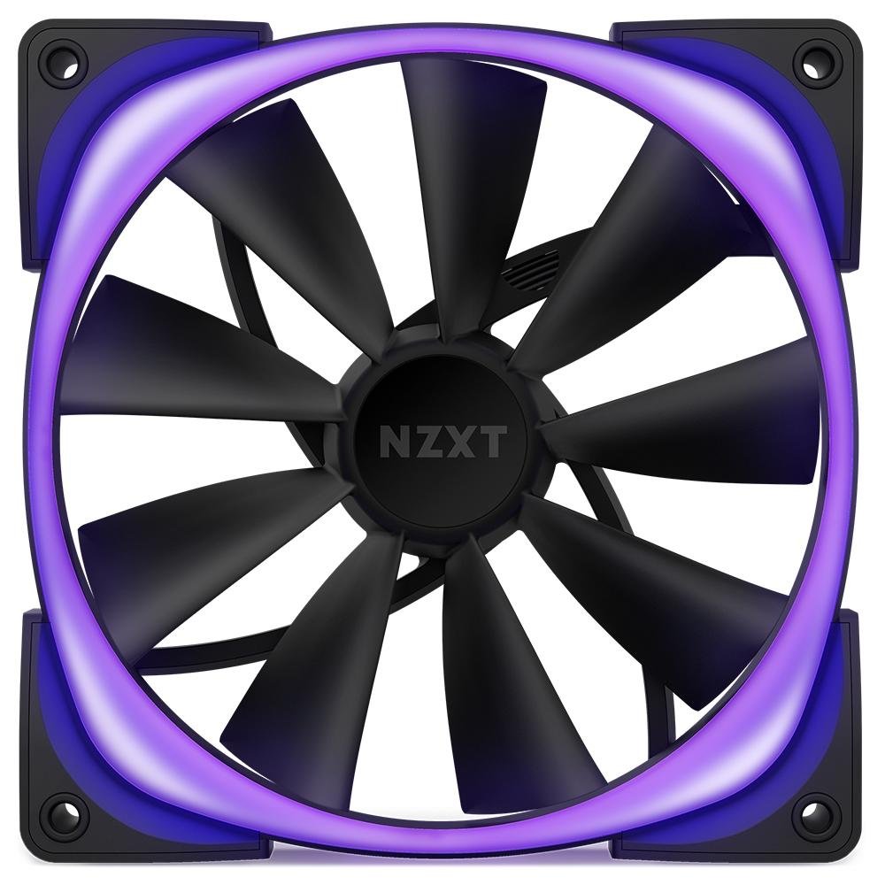 パソコンアクセサリーファンNZXT色相+AER rgb140 Cooler Fan NZXT Aer RGB 2, 2 Unidades, 140mm, Preto, com