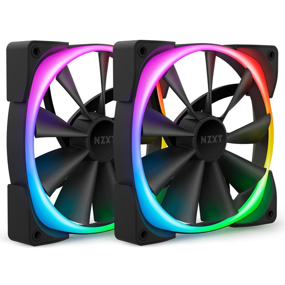 Cooler Fan NZXT Aer RGB 2, 2 Unidades, 140mm, Preto, com