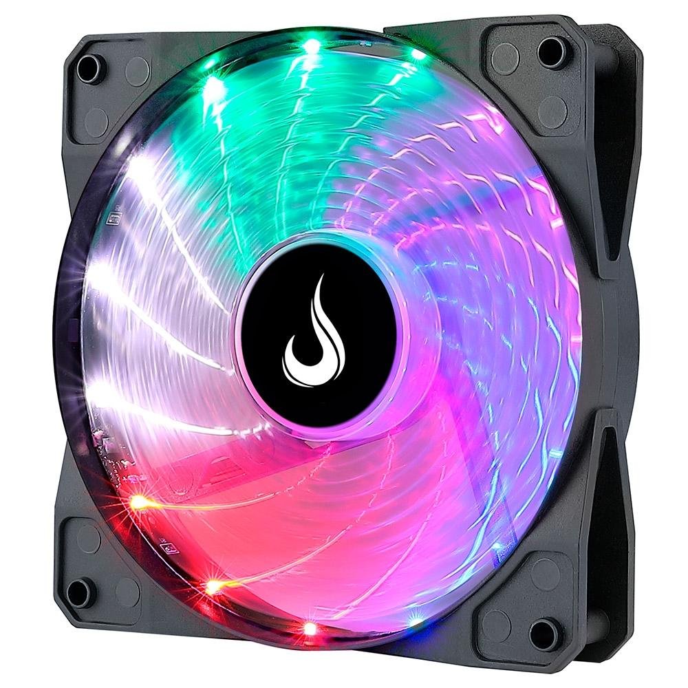 Ventoinha Rise Mode Wind, Rainbow, 120mm, Preto - RM-WN-02-RGB