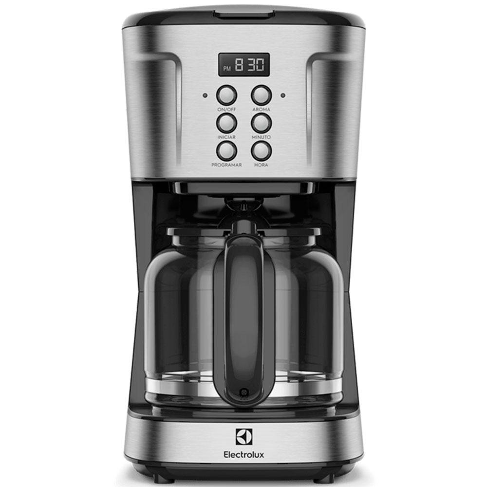 Cafeteira Elétrica Digital Electrolux, Timer, Programável, 127V, Preto e Inox - ECM30
