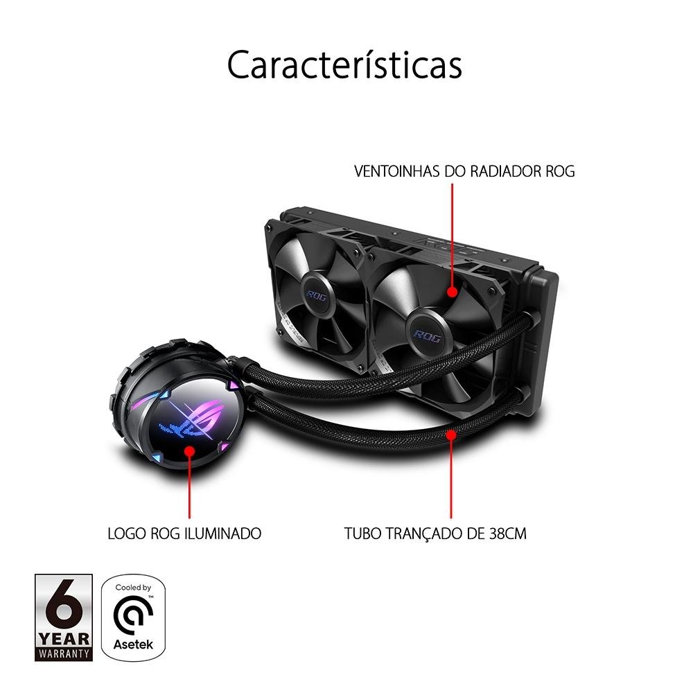 WaterCooler Rog Strix LC II 240 ARGB | KaBuM!
