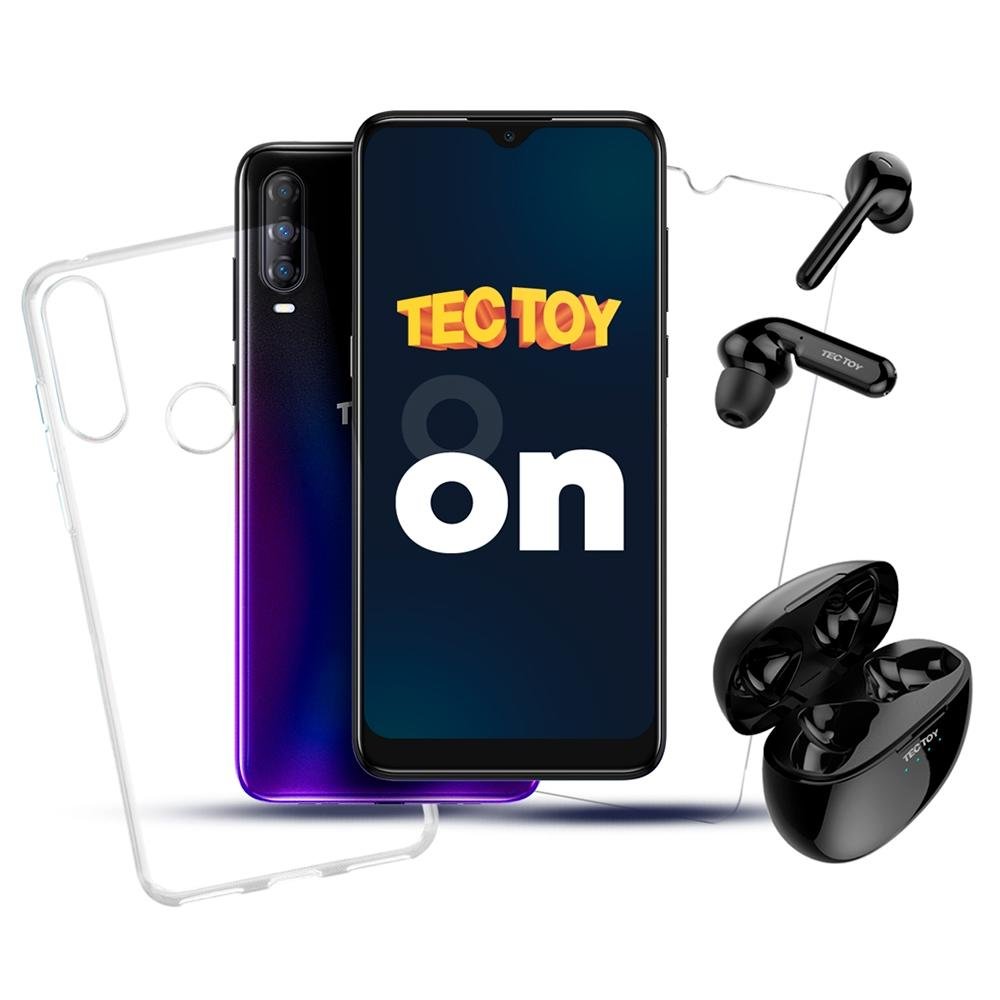 Smartphone Tectoy On, 128GB, RAM 4GB, Octa-Core, Câmera Tripla 48MP, Azul Camaleão, Fone de Ouvido Bluetooth + Película e Capa Protetora Smartphone Tectoy On, 128GB, RAM 4GB, Octa-Core, Câmera Tripla 48MP, Azul Camaleão, Fone de Ouvido Bluetooth + Película e Capa Protetora