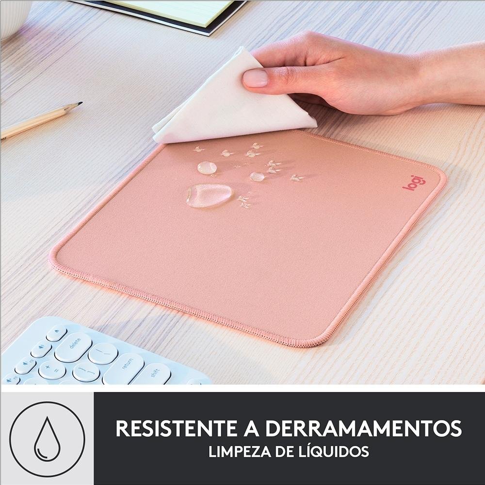 Mousepad Studio Series Logitech Portátil, 200x300mm, Antiderrapante, Resistente a Derramamentos, Rosa - 956-000037