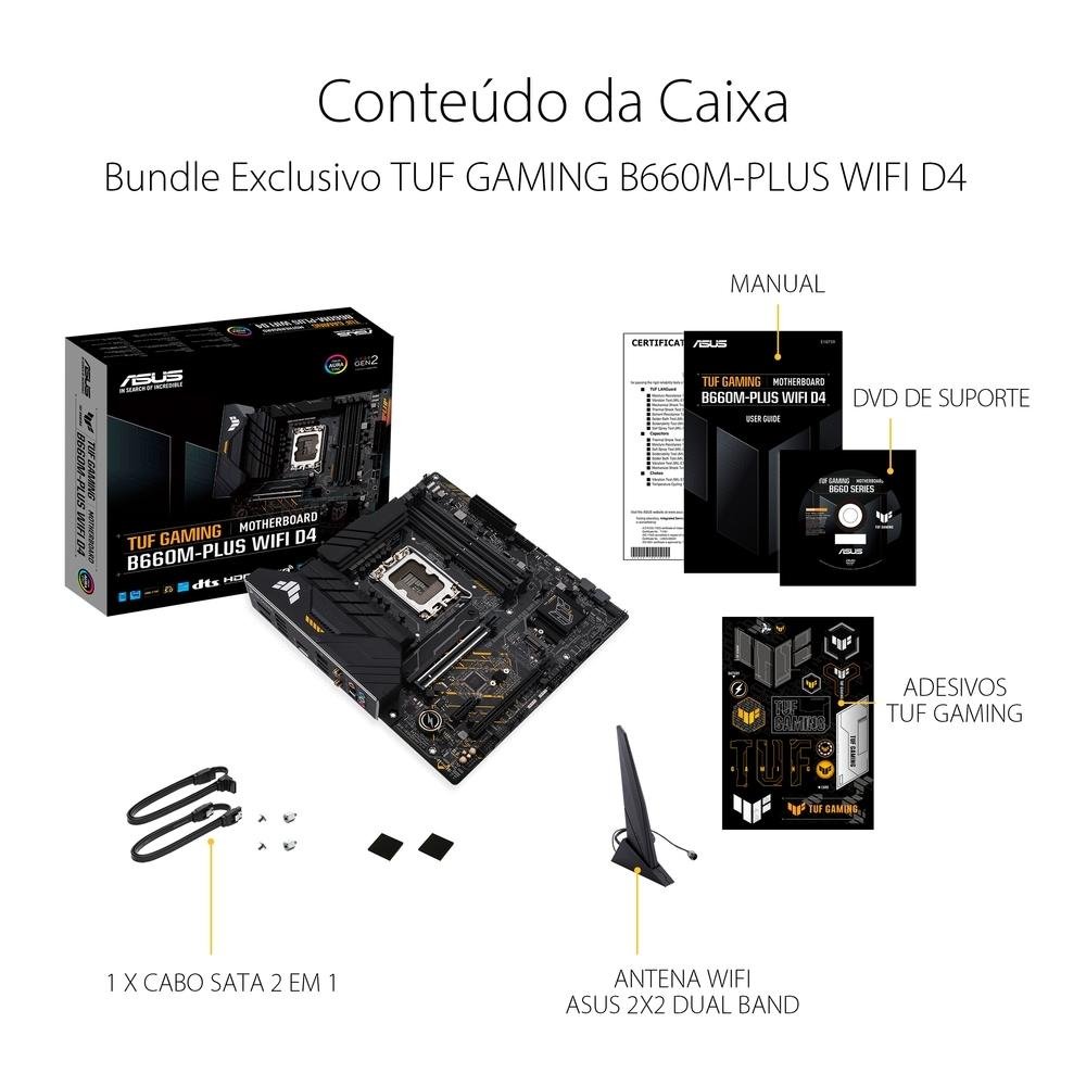 Placa Mãe Asus TUF Gaming B660M-PLUS Wi-Fi D4 | KaBuM!