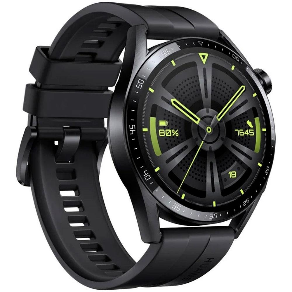 Smartwatch Huawei Watch GT3, 46mm, Bluetooth, Tela HD Amoled, GPS, Resistente à Água, Preto - JPT-B19 Smartwatch Huawei Watch GT3, 46mm, Bluetooth, Tela HD Amoled, GPS, Resistente à Água, Preto - JPT-B19