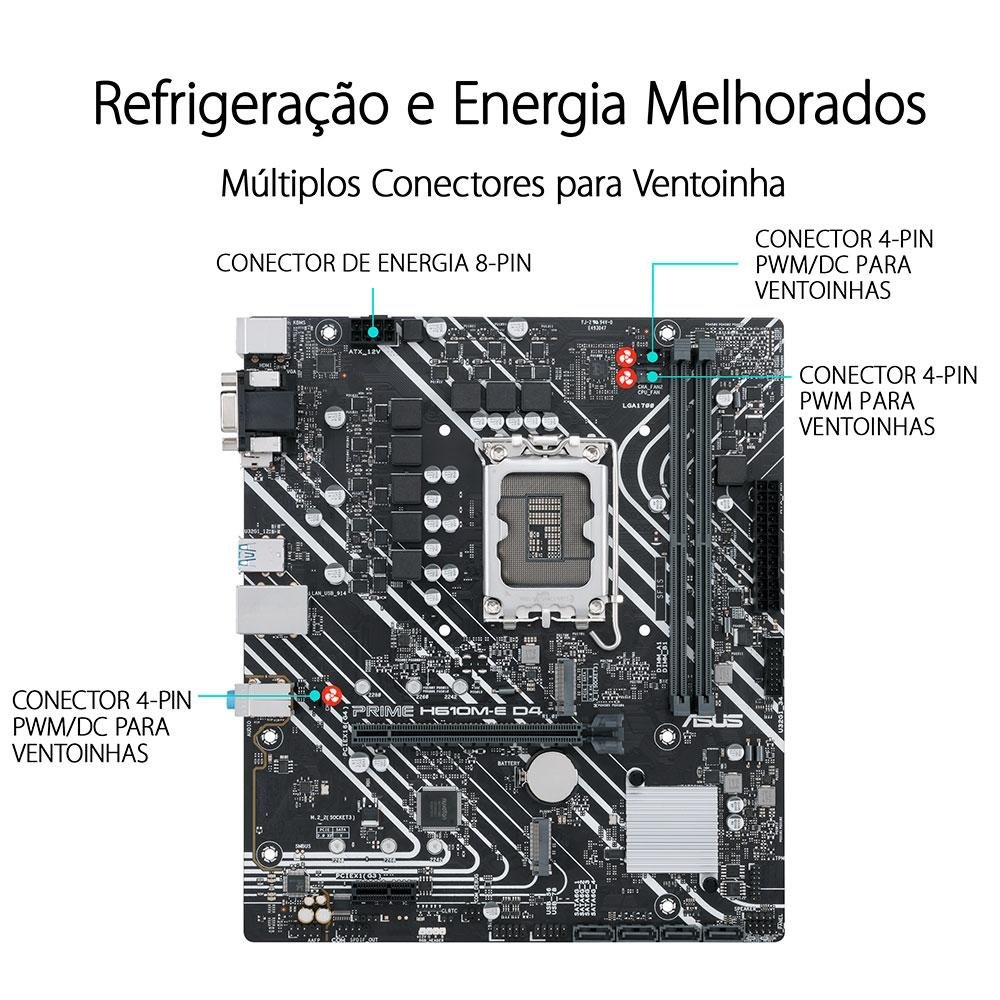 Placa-Mãe Asus Prime H610M-E D4, DDR4 | KaBuM!