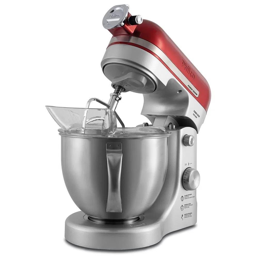Batedeira Planetária Philco PBP1200 Turbo, 1200W, 127V, Vermelho e Inox Batedeira Planetária Philco PBP1200 Turbo, 1200W, 127V, Vermelho e Inox