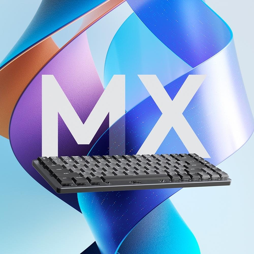 Teclado Mecânico Sem Fio Logitech MX Mechanical Mini, Iluminação, Switch Tactile Quiet, Bluetooth, USB, Preto - 920-010783