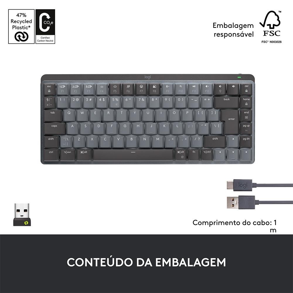 Teclado Logitech MX Mechanical Mini | KaBuM!