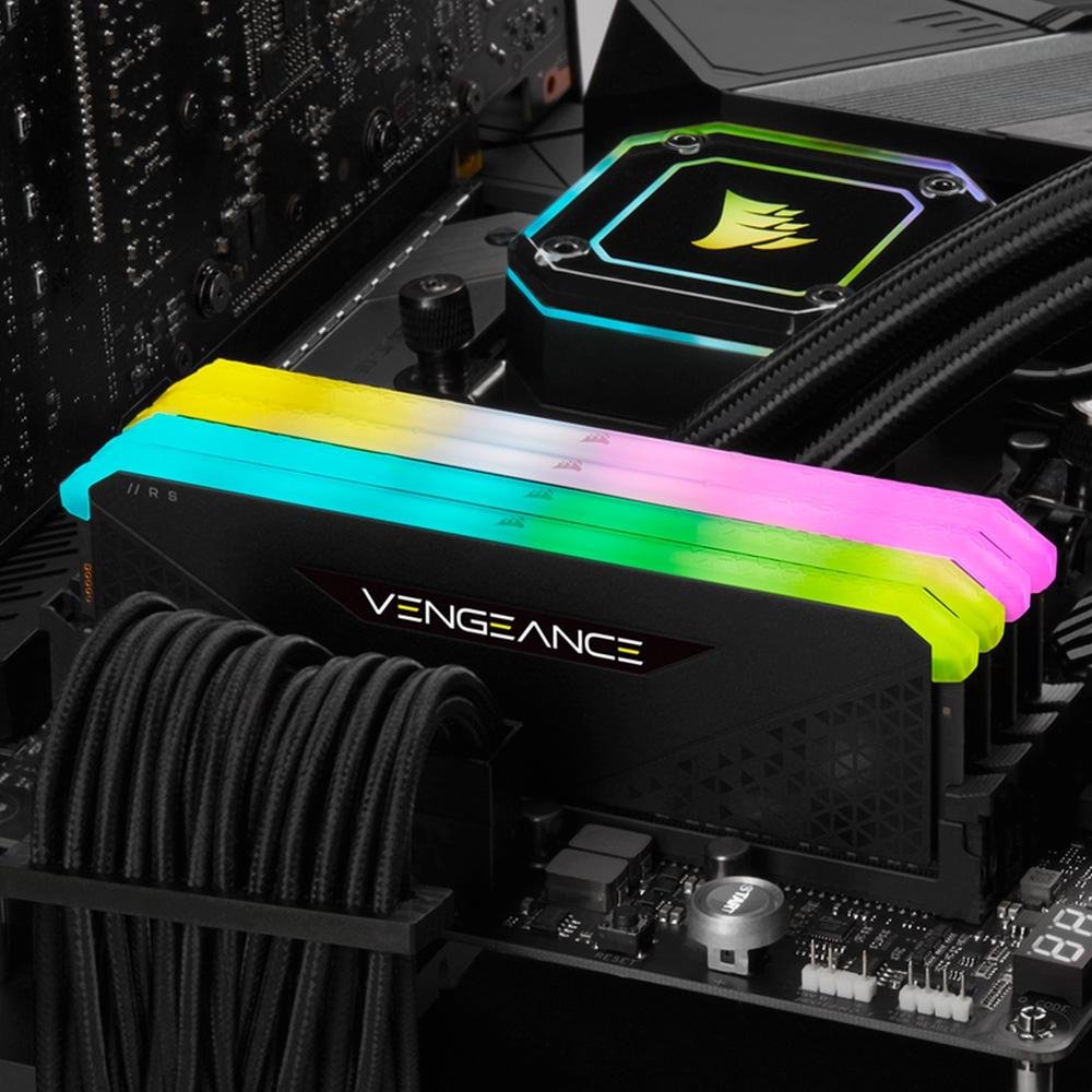 Memória RAM Corsair Vengeance RGB RS, 8GB, 3200MHz, DDR4, CL16, Preto - CMG8GX4M1E3200C16