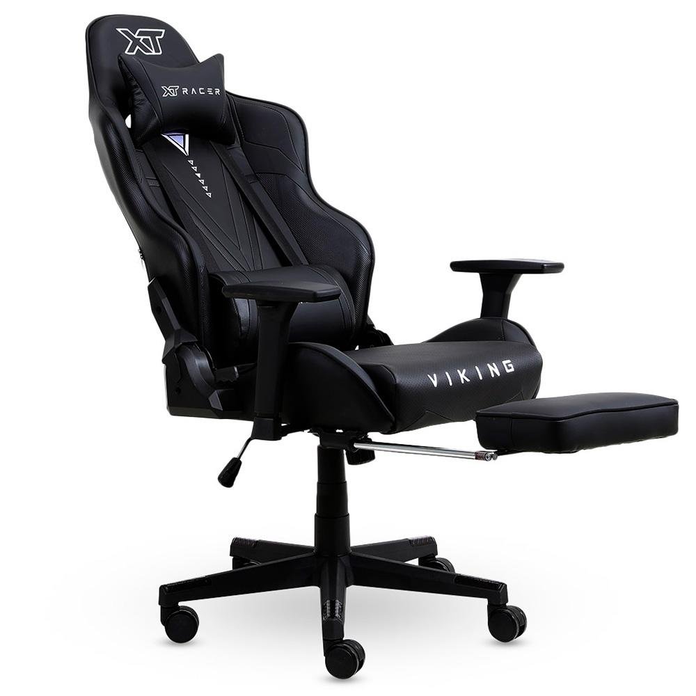 Cadeira Gamer XT Racer Viking Series, Até 120kg, Com Almofadas e Apoio de Pés, Reclinável, Descanso de Braço 3D, Preto - XTR-018