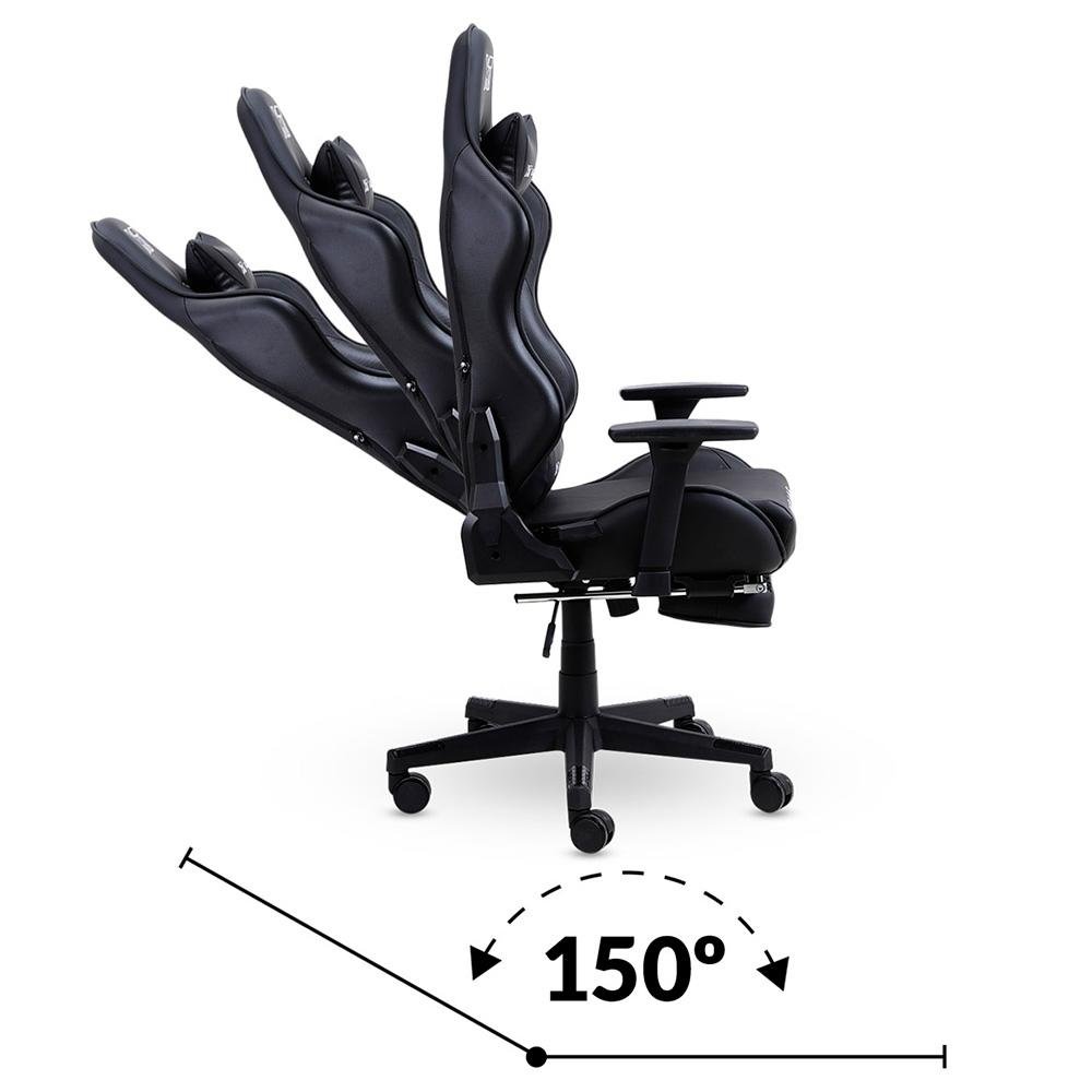 Cadeira Gamer XT Racer Viking Series, Até 120kg, Com Almofadas e Apoio de Pés, Reclinável, Descanso de Braço 3D, Preto - XTR-018