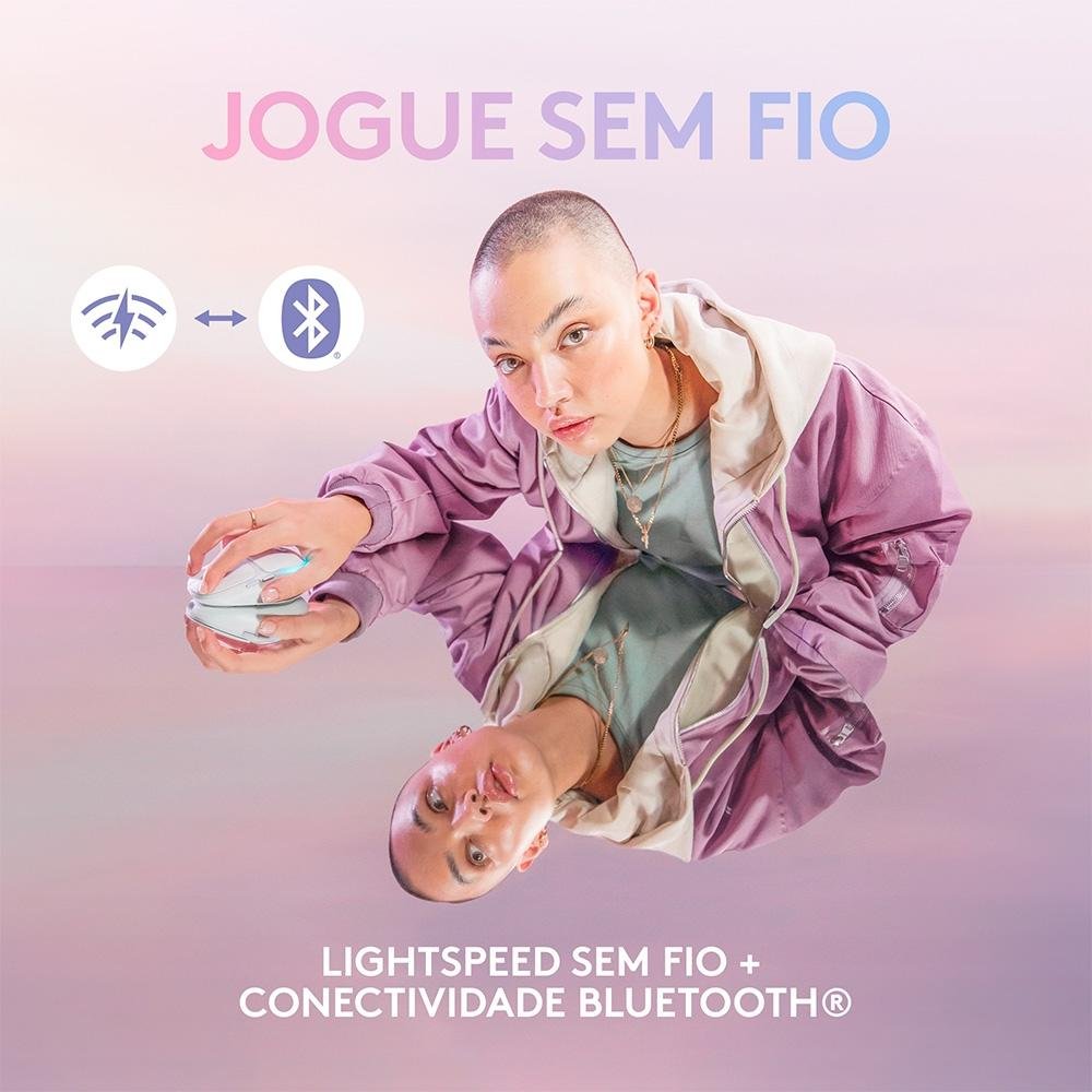 Mouse Gamer Sem Fio Logitech G705, Coleção Aurora, RGB, Bluetooth, USB, 6 Botões, Branco - 910-006366 Mouse Gamer Sem Fio Logitech G705, Coleção Aurora, RGB, Bluetooth, USB, 6 Botões, Branco - 910-006366