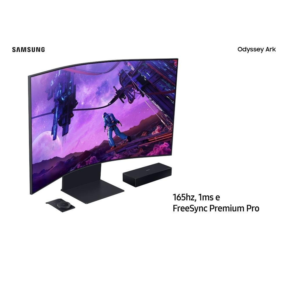 Monitor Gamer Curvo Samsung Odyssey Ark 55", 4K, 165Hz, 1ms, Gen 1, FreeSync Premium Pro, Altura Ajustável, Som Integrado - LS55BG970NLXZD Monitor Gamer Curvo Samsung Odyssey Ark 55", 4K, 165Hz, 1ms, Gen 1, FreeSync Premium Pro, Altura Ajustável, Som Integrado - LS55BG970NLXZD