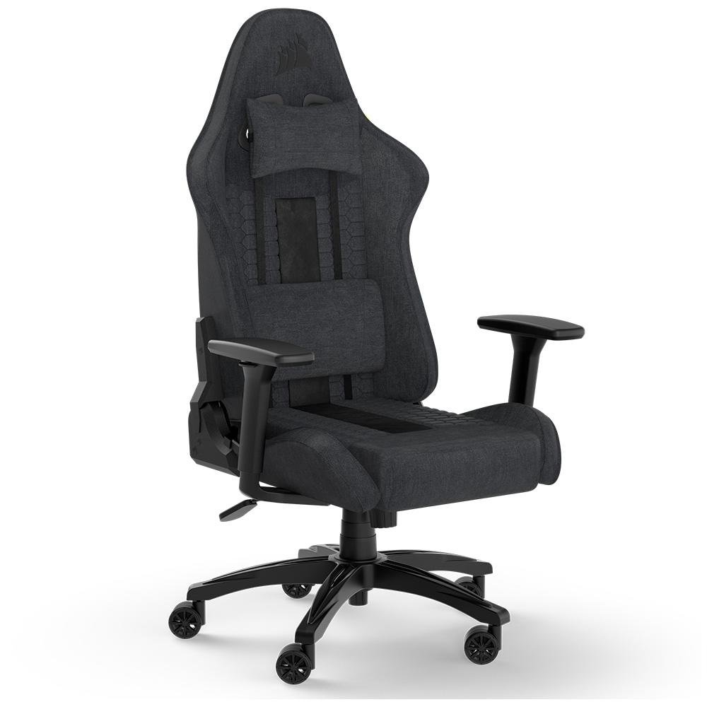Cadeira Gamer Corsair TC100 Relaxed Fabric, Até 120Kg, Com Almofadas, Reclinável, Cilindro de Gás Classe 4, Preto e Cinza - CF-9010052-WW - view 2