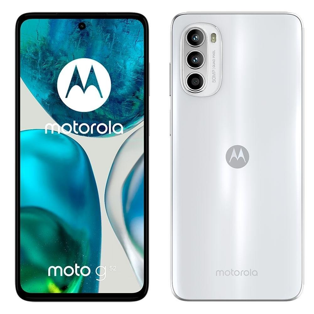 Smartphone Moto G52 128GB, RAM 4GB, Octa Core, Branco - PAU60019BR + SmartWatch KaBuM! Smart 500, Preto,Pulseira Extra Preto e Vermelho-KBSAC0 Smartphone Moto G52 128GB, RAM 4GB, Octa Core, Branco - PAU60019BR + SmartWatch KaBuM! Smart 500, Preto,Pulseira Extra Preto e Vermelho-KBSAC0