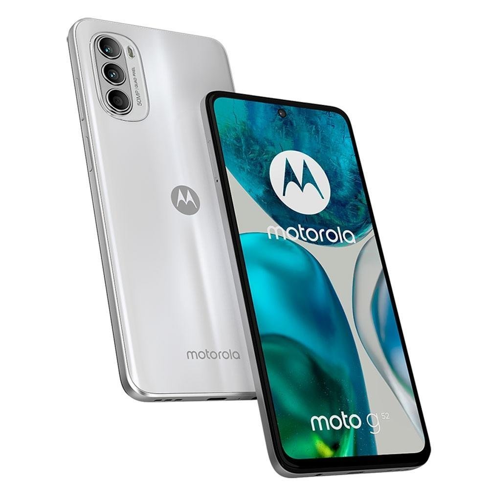 Smartphone Moto G52 128GB, RAM 4GB, Octa Core, Branco - PAU60019BR + SmartWatch KaBuM! Smart 500, Preto,Pulseira Extra Preto e Vermelho-KBSAC0 Smartphone Moto G52 128GB, RAM 4GB, Octa Core, Branco - PAU60019BR + SmartWatch KaBuM! Smart 500, Preto,Pulseira Extra Preto e Vermelho-KBSAC0
