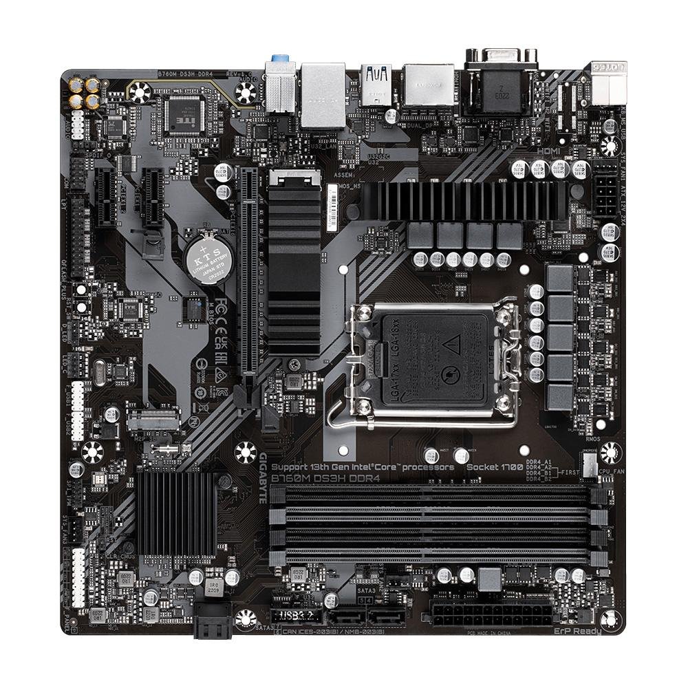 Placa-Mãe Gigabyte B760M DS3H Rev. 1.0, LGA1700, DDR4, Preto - B760M DS3H DDR4 Placa-Mãe Gigabyte B760M DS3H Rev. 1.0, LGA1700, DDR4, Preto - B760M DS3H DDR4