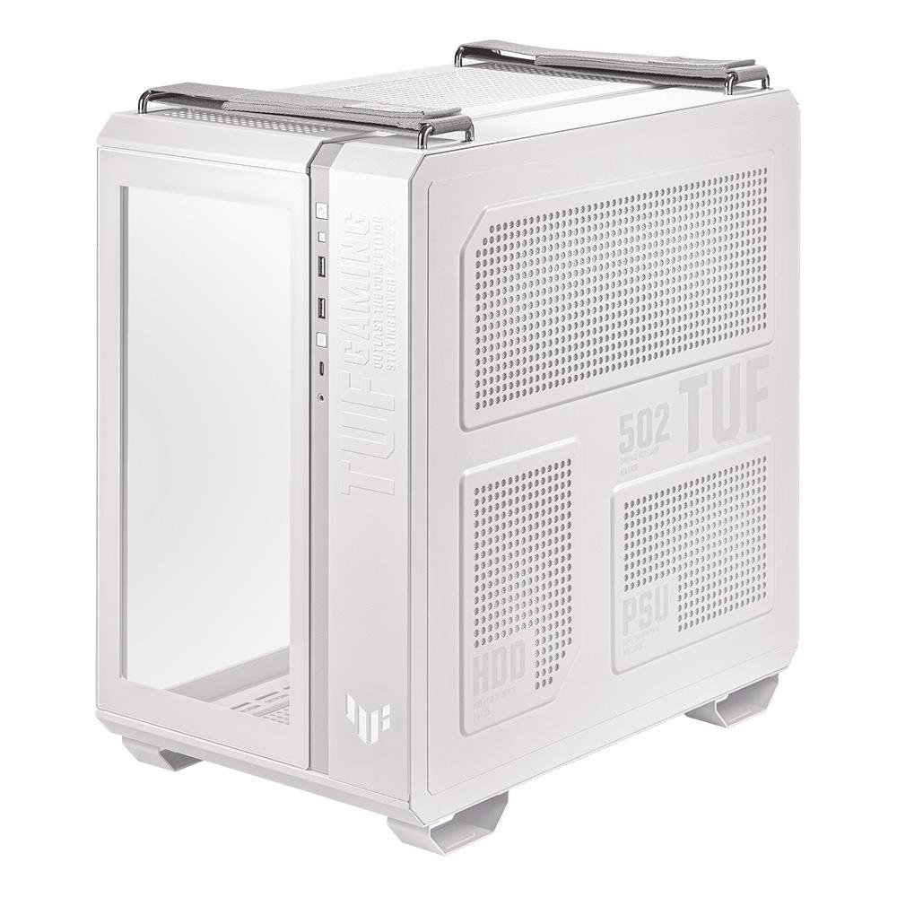 Gabinete Gamer Asus TUF Gaming GT502, Mid Tower, ATX, Frontal e Lateral em Vidro Temperado, Branco - 90DC0093-B00000
