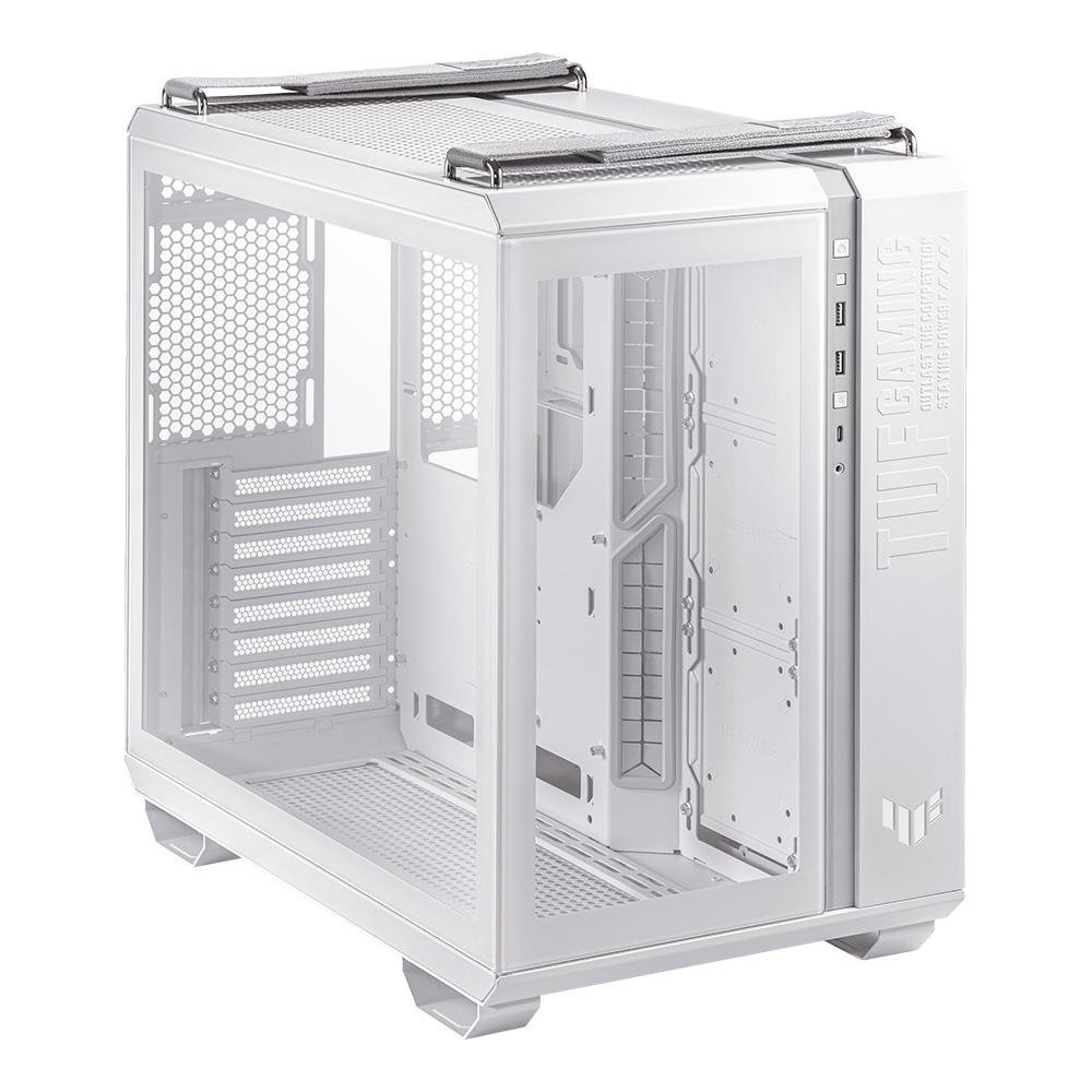 Gabinete Gamer Asus TUF Gaming GT502, Mid Tower, ATX, Frontal e Lateral em Vidro Temperado, Branco - 90DC0093-B00000