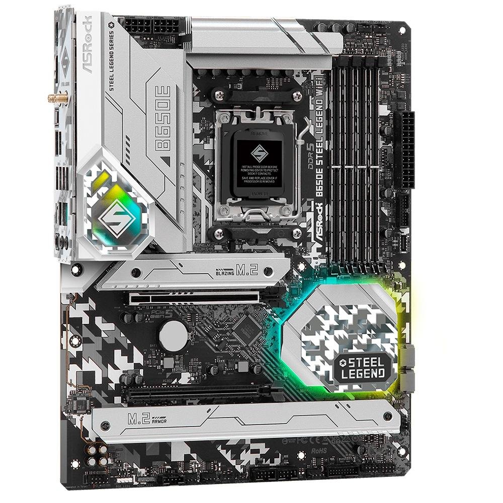 マザーボード ASRock B650 Steel Legend WIFI Placa Mãe ASRock B650E Steel Legend WiFi | KaBuM!