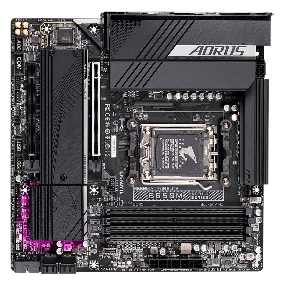 Placa-Mãe Gigabyte B650M Aorus Elite, AMD, Micro ATX, DDR5, Preto - B650M AORUS ELITE Placa-Mãe Gigabyte B650M Aorus Elite, AMD, Micro ATX, DDR5, Preto - B650M AORUS ELITE