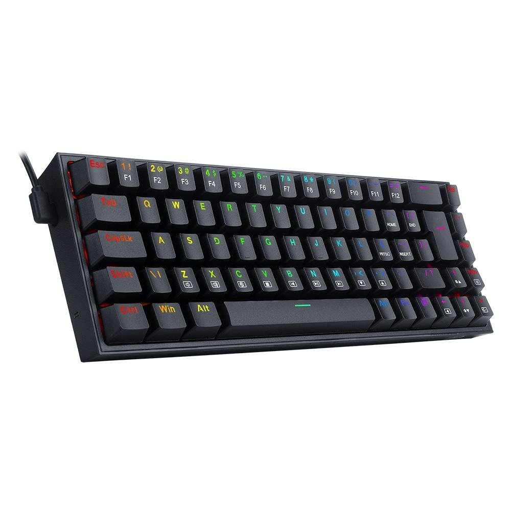 Teclado Mecanico Gamer Redragon Castor, RGB, Switch Blue, ABNT2, Preto - K631-RGB (PT-BLUE)
