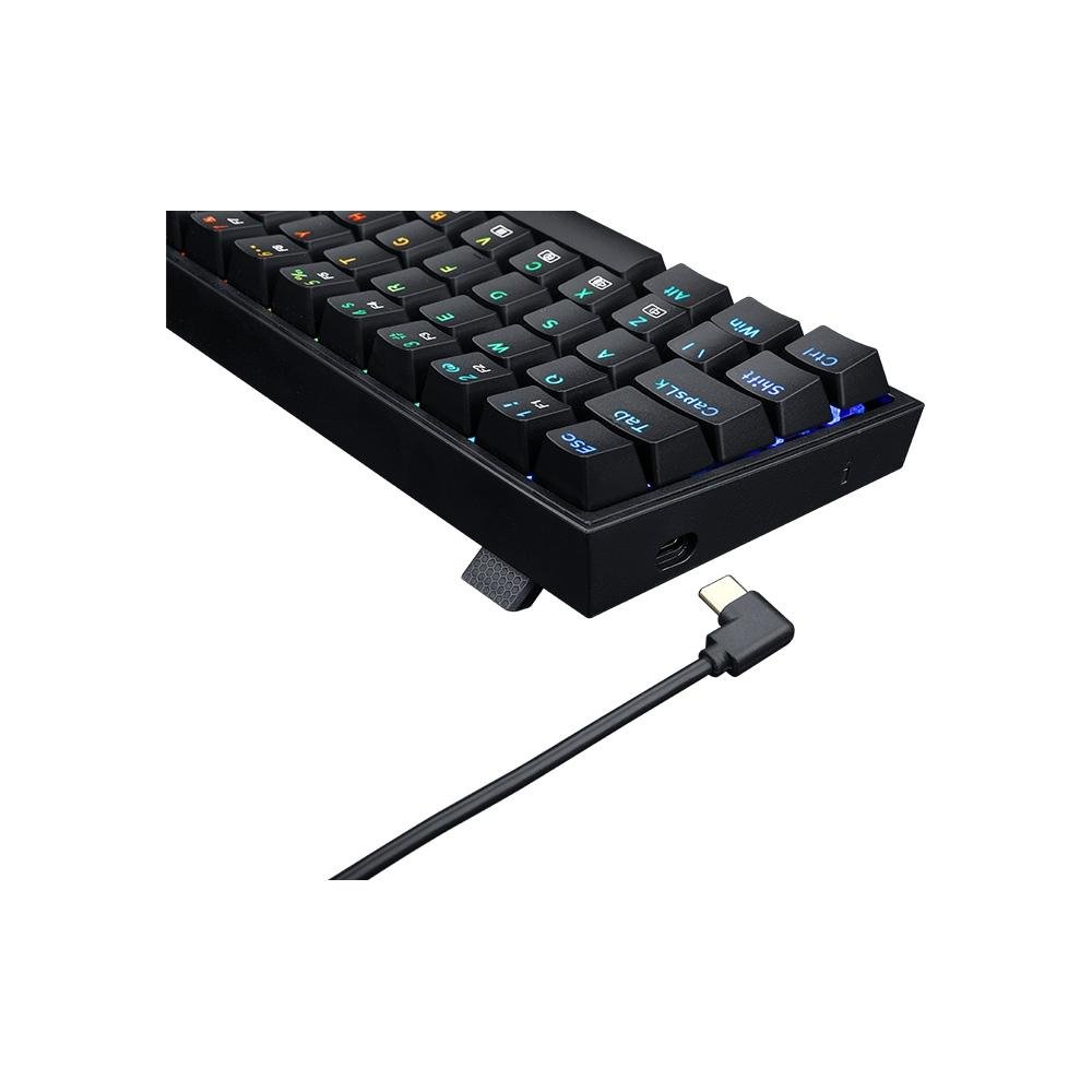 Teclado Mecanico Gamer Redragon Castor, RGB, Switch Blue, ABNT2, Preto - K631-RGB (PT-BLUE)