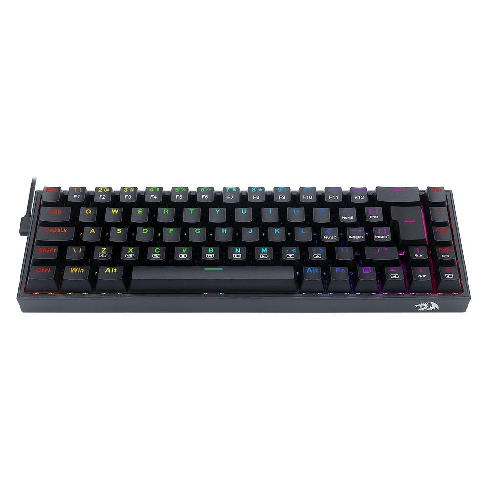 Teclado Mecanico Gamer Redragon Castor, RGB, Switch Blue, ABNT2, Preto - K631-RGB (PT-BLUE)