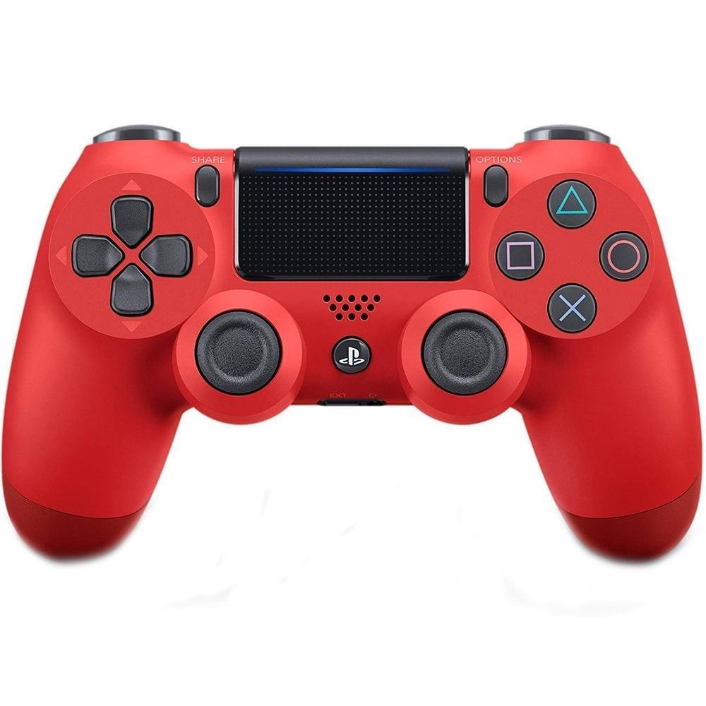 プレステ4 Controle Sony Dualshock 4 PS4, Sem Fio, Magma Vermelho + Gift Card