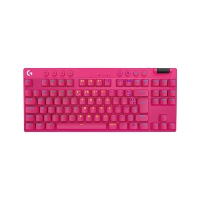 Teclado Gamer Sem Fio Logitech G Pro X com design TKL, Layout US, RGB LIGHTSYNC e Switch Exclusivo GX Brown Tactile, Rosa Magenta- 920-012154