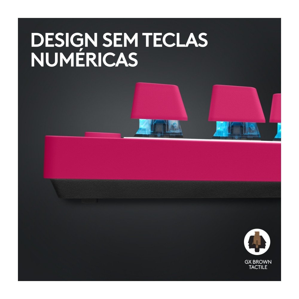 Teclado Logitech G Pro X TKL Rosa | KaBuM!