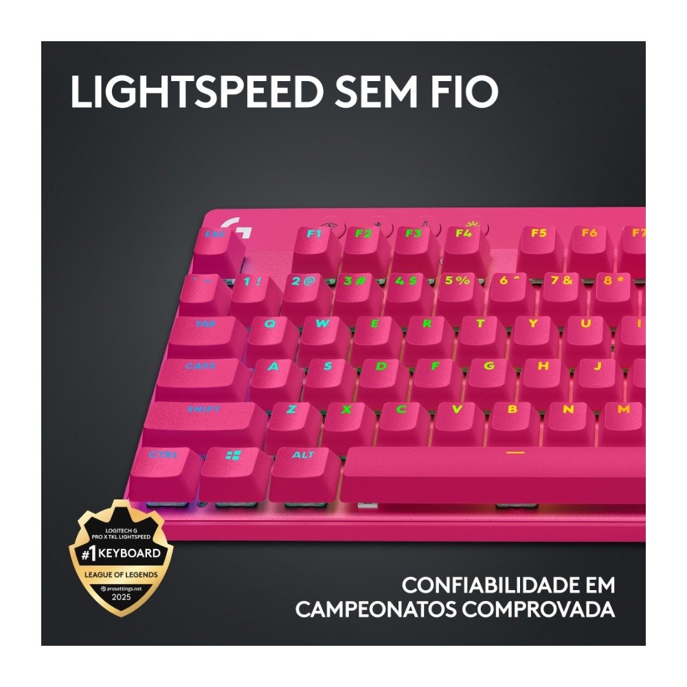 Teclado Logitech G Pro X TKL Rosa | KaBuM!