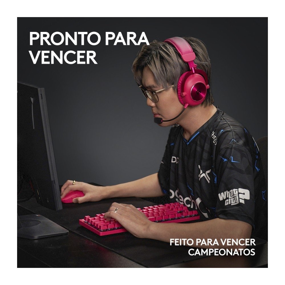 Teclado Logitech G Pro X TKL Rosa | KaBuM!