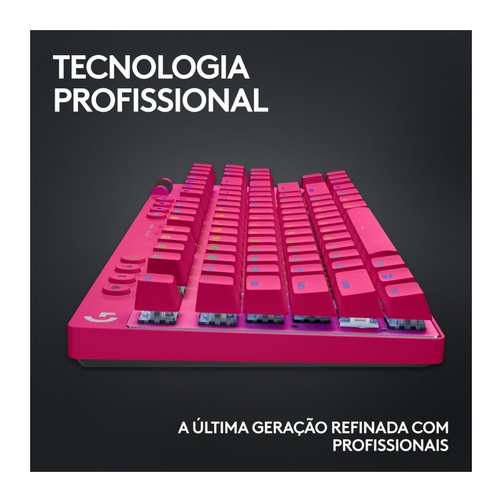 Teclado Logitech G Pro X TKL Rosa | KaBuM!