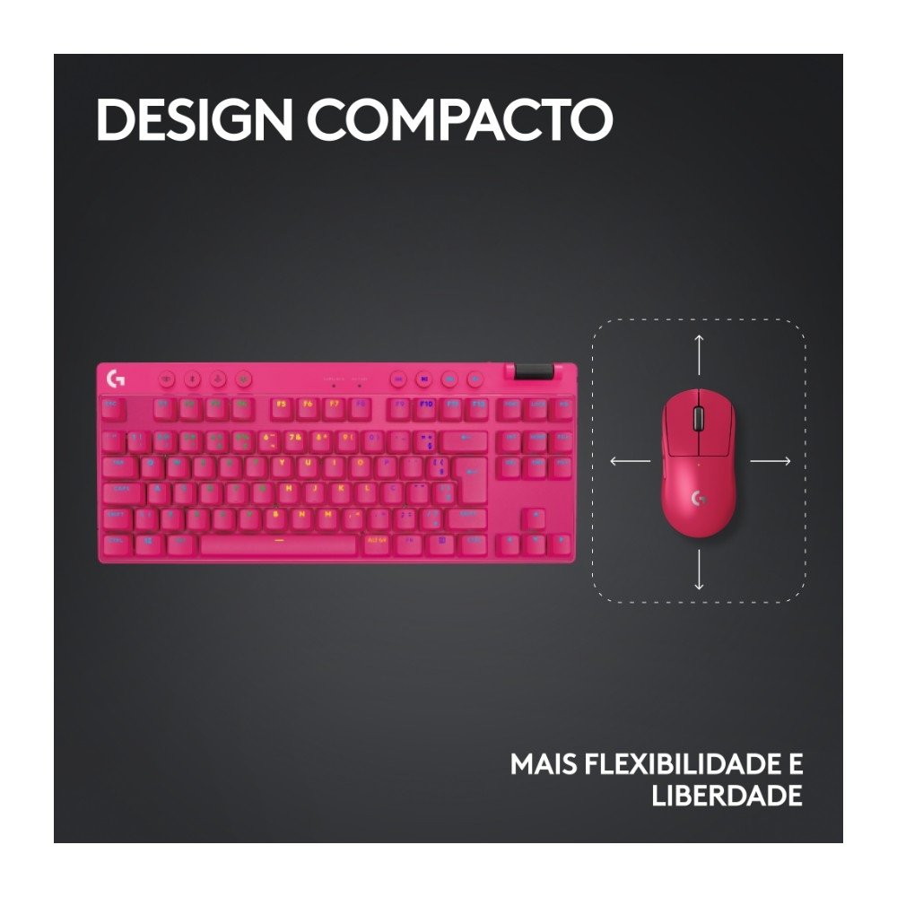 Teclado Logitech G Pro X TKL Rosa | KaBuM!