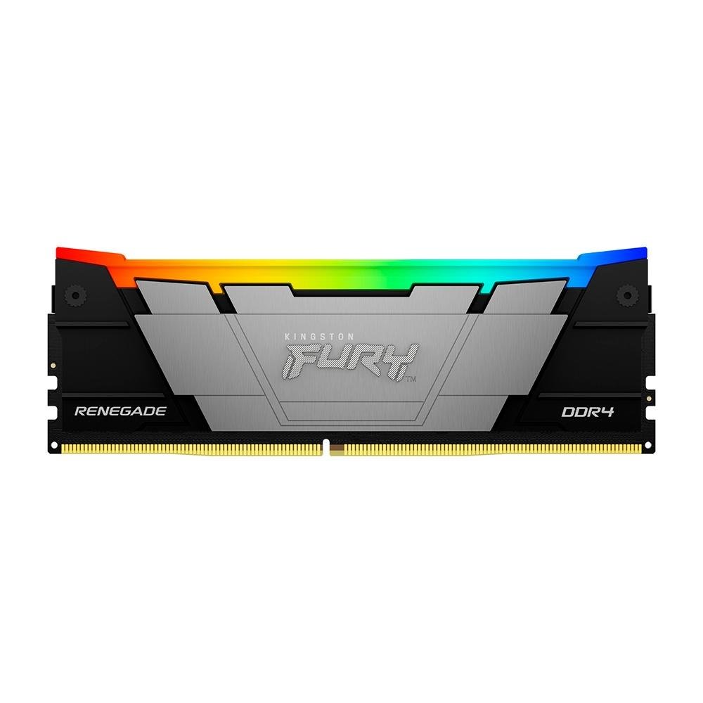 Memória RAM Kingston Fury Renegade, RGB, 32GB, DDR4, (2x16GB), 3200MHz, CL16, Preto - KF432C16RB12AK2/32 Memória RAM Kingston Fury Renegade, RGB, 32GB, DDR4, (2x16GB), 3200MHz, CL16, Preto - KF432C16RB12AK2/32