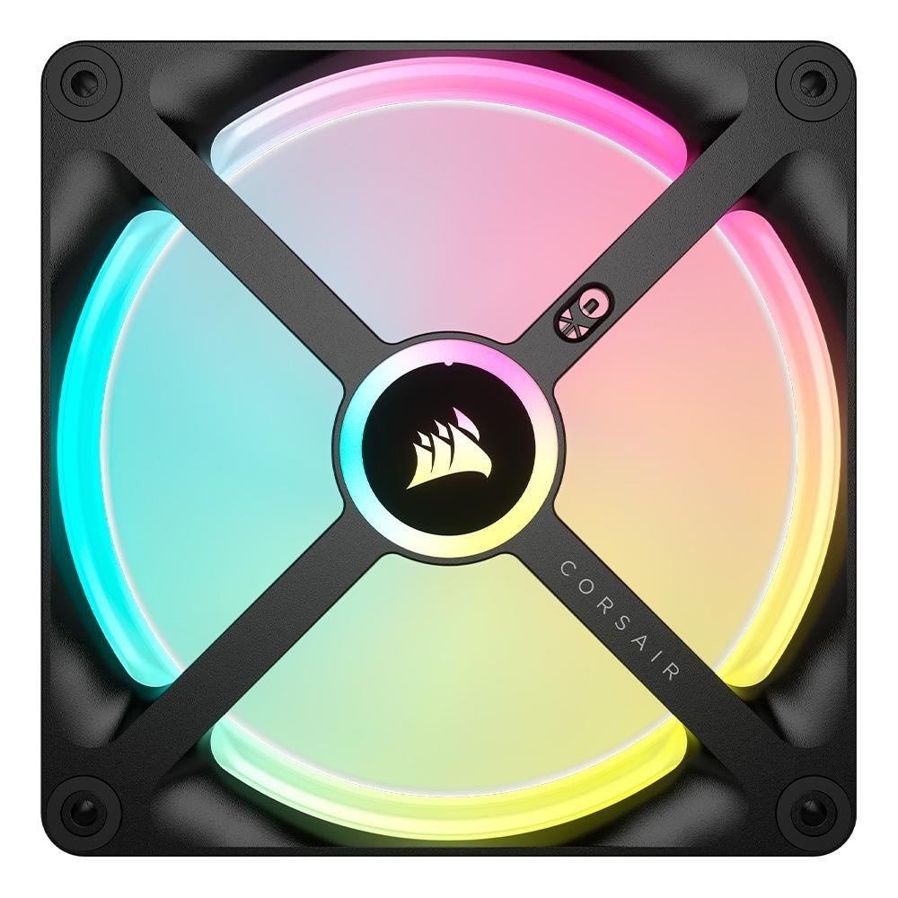 Kit Com 2 Ventoinhas Corsair iCUE LINK QX140, 140mm, RGB, Preto - CO-9051004-WW